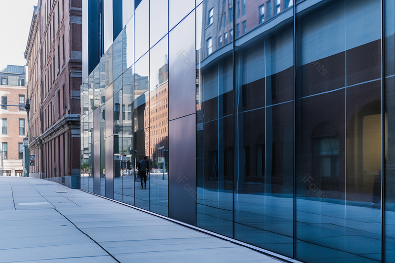 白天现代化城市都市高楼大厦写字楼办公楼无人的街道街角玻璃外墙反射光影图像摄影,高清,摄影图,摄影图片,图片大全,摄影图免费下载